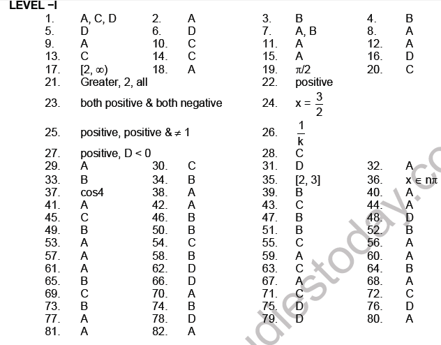 JEE Mathematics Relation And Functions MCQs Set B, Multiple Choice ...